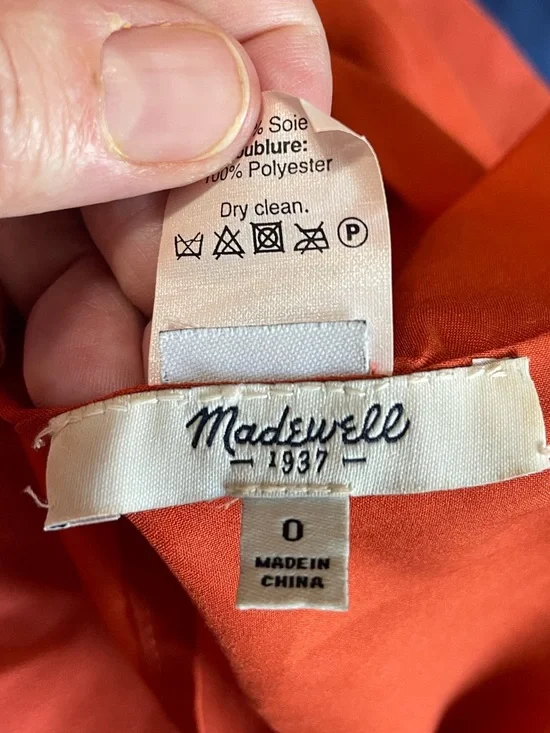 Madewell Size 0 Silk Overlay Cami Dress Burnt Copper Relaxed Minimalist - Picture 3 of 8